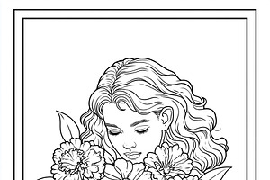 Woman reading an open book with vibrant blooming flowers, repres, an Illustration by Studio ANNA