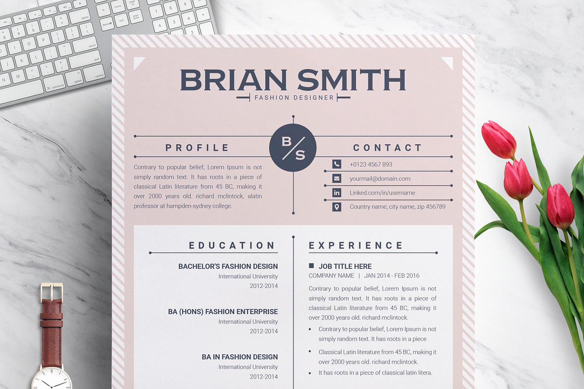 Creative MS Word Resume Template, a Resume Template by ResumeInventor