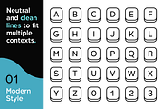 Keyboard Key Icons Shortcuts SVG ID, an Outline Icon by Gravitype (Thumbnail 2 of 10)