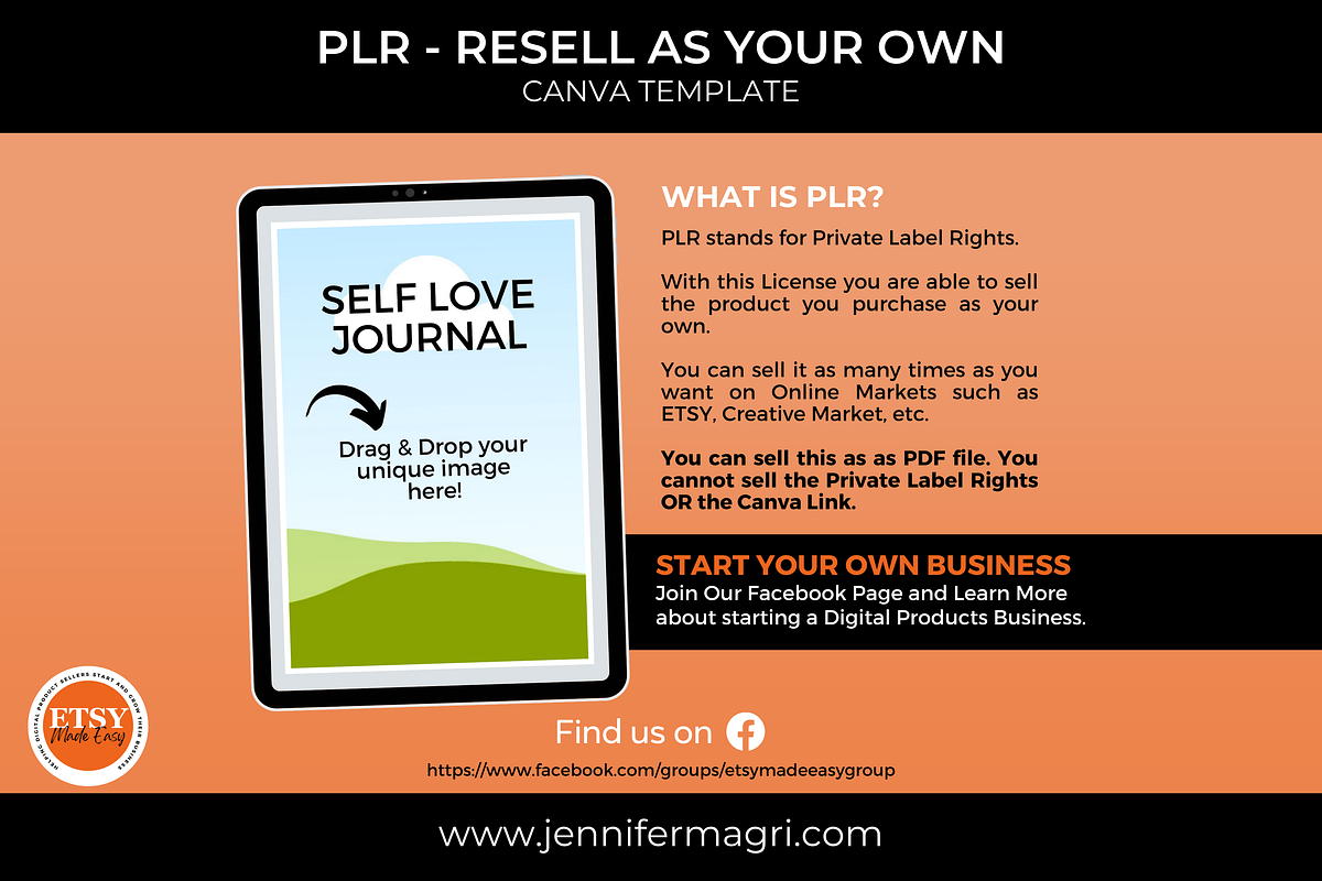 Self-Love Journal with PLR License, a Templates & Theme by Jennifer Magri Templates (Photo 3 of 8)