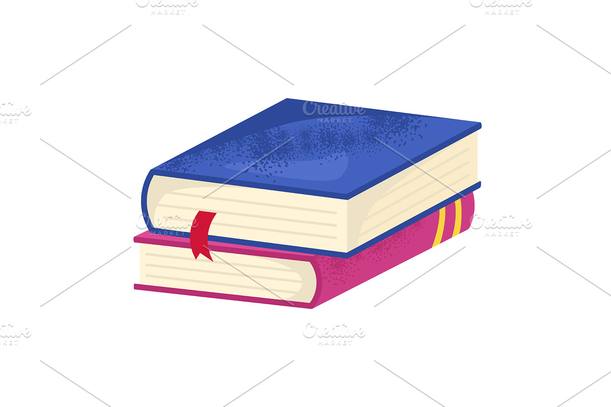 Two stacked books with bookmarks, an Education Illustration by KitVector