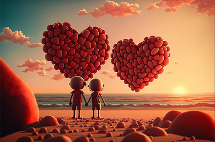 couple with hearts, an Arts & Entertainment Photo by huertas19
