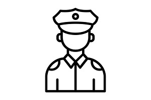 Police Officer Line Icon, an Icon by Pexelpy