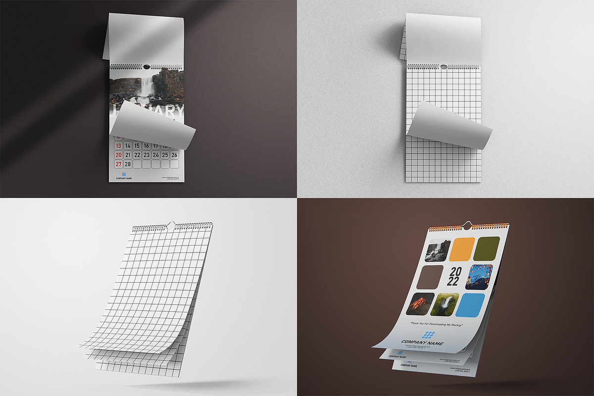 Wire Wall Calendar Mockup Set, a Mockup by Remnand Studio (Photo 8 of 11)