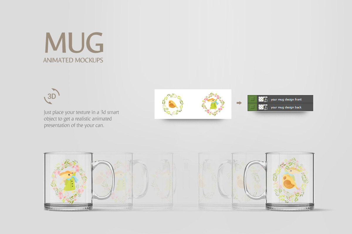 Glass Mug Animated Mockup, a Cups & Container Mockup by rebrandy (Photo 7 of 10)