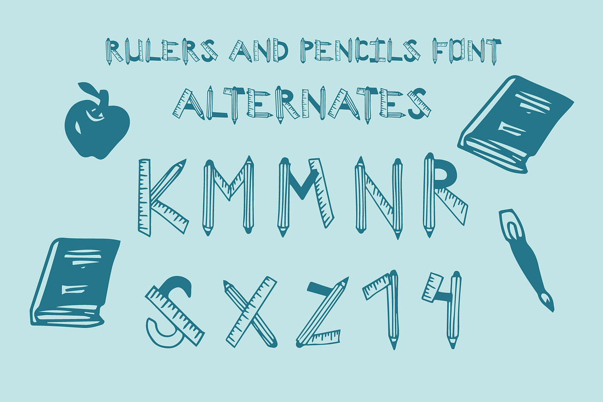 Rulers and Pencils Font, a Font by M.C. Iglesias (Photo 3 of 10)