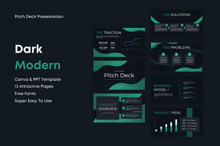 Dark Modern Pitch Deck Presentation