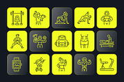 Animated Workout and Gym Icon Set, an Outline Icon by Prosymbols (Thumbnail 3 of 5)