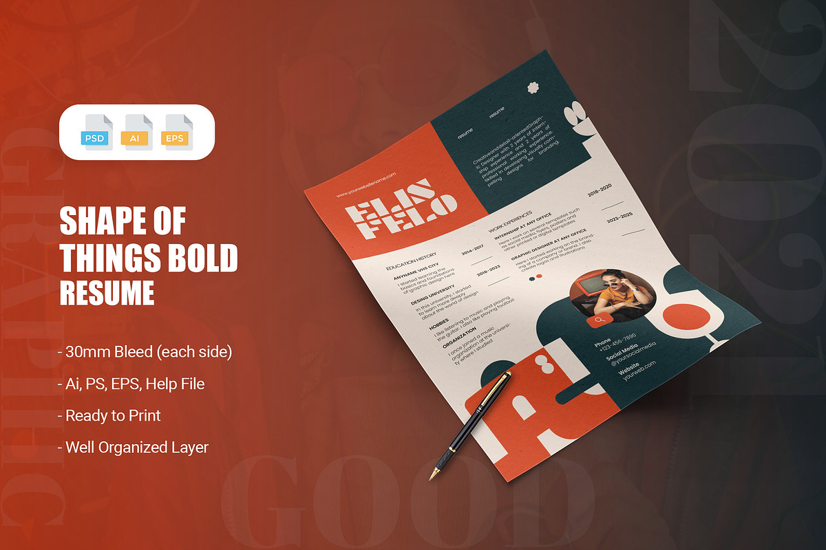 Shape Of Things Bold - Resume, a Resume Template by AQR Studio