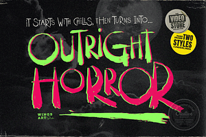 Outright Horror: Halloween Font, a Handwritten Font by Wingsart Studio