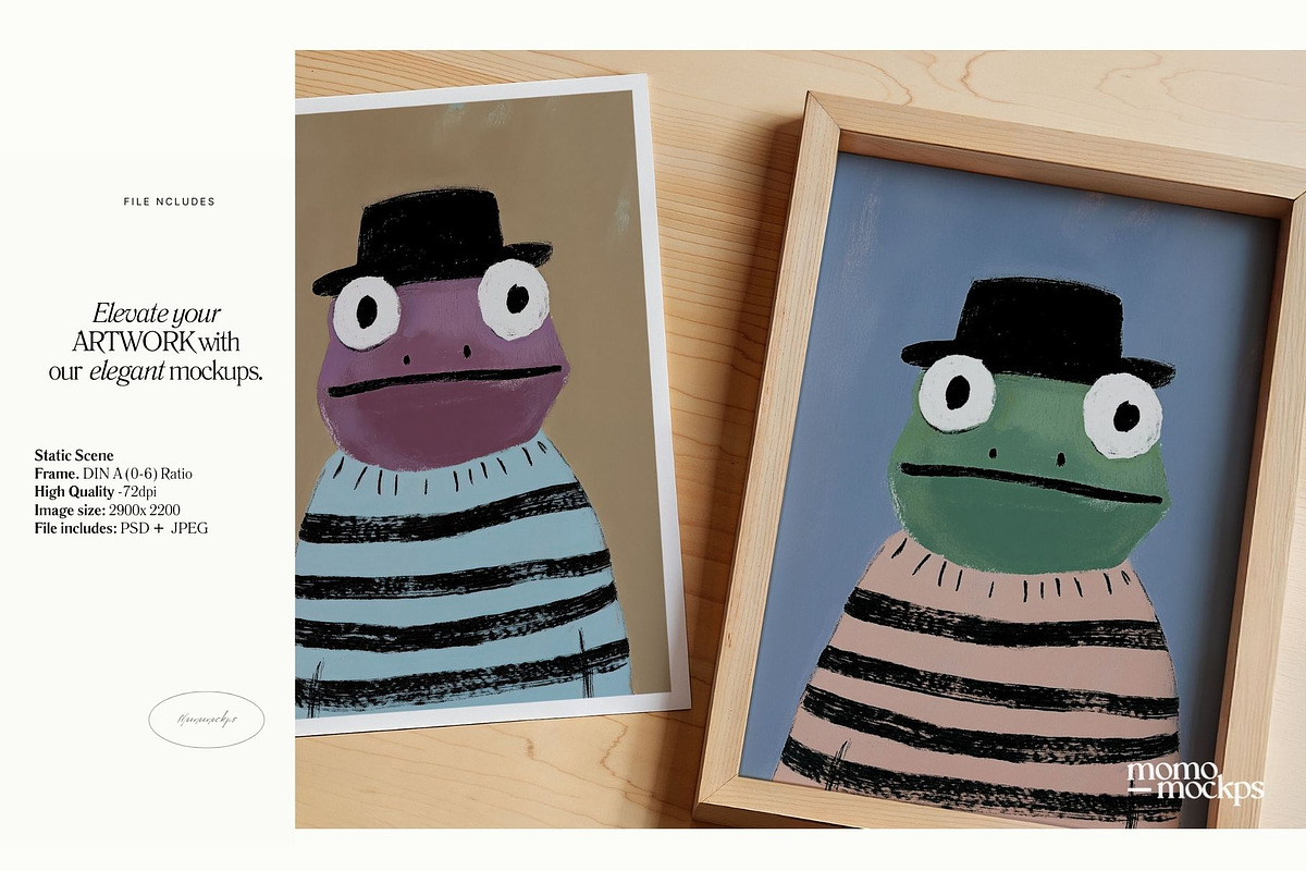 Double Frame Close Up Mockup | DIN A, a Mockup by momomockps (Photo 3 of 9)