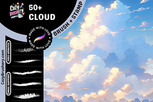 Procreate Heavenly Clouds, a Brush Add-On by Cozy Brushery