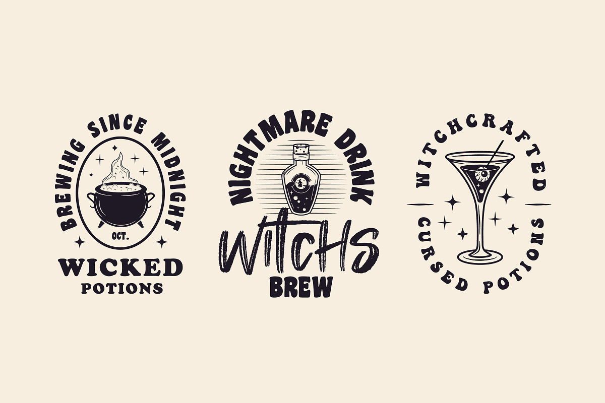 Vintage Halloween Emblems - 97 Logos, an Object Graphic by DenysHolovatiuk (Photo 6 of 9)