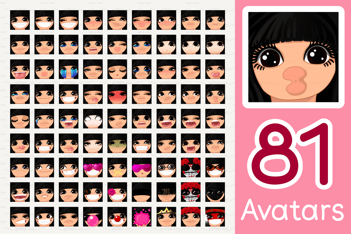 vector BIG avatars SET, a Templates & Theme by WINDmade (Photo 16 of 40)