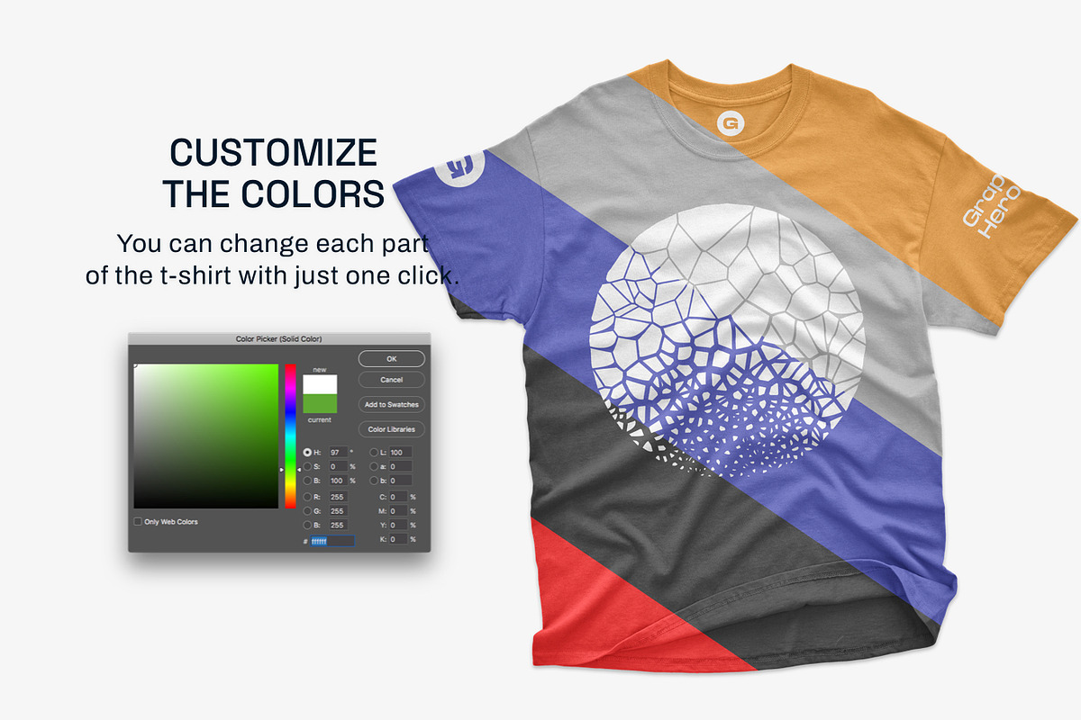 Gildan Mens Adult T-Shirt Mockups, a Shirt Mockup by GraphicHero (Photo 4 of 9)