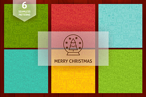 Christmas Line Seamless Patterns