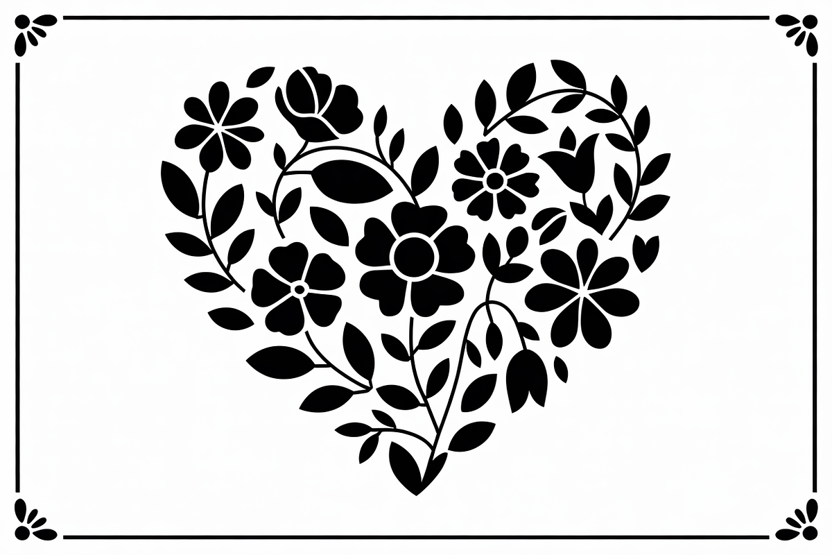 Elegant Black Floral Heart, an Illustration by Amazin_art (Photo 13 of 16)