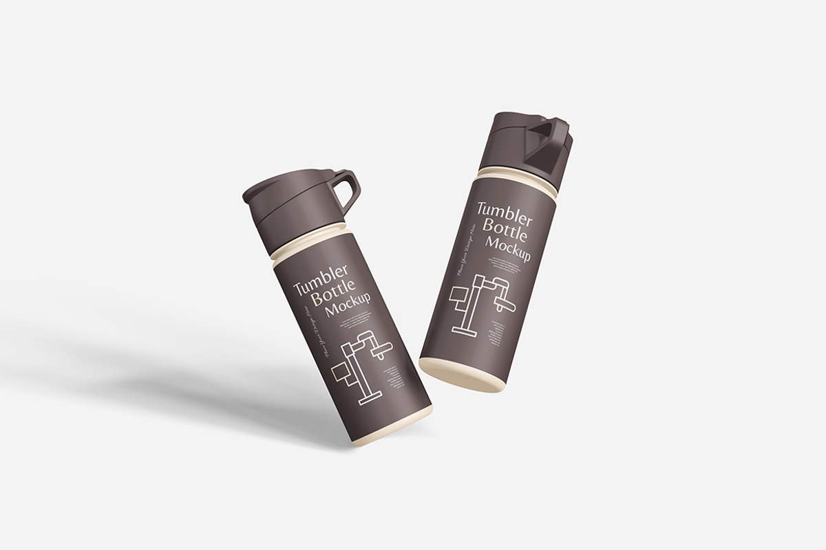 Tumbler Bottle Mockup Set, an Advertising Mockup by Indah (Photo 2 of 6)