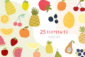 Summer Fruit Patterns And Elements