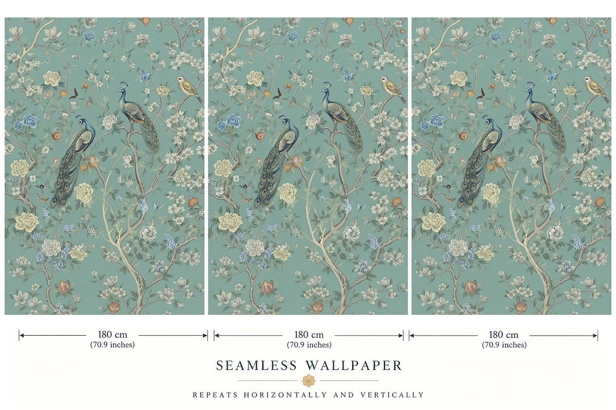 Sage Green Chinoiserie Wallpaper, a Wallpaper Graphic by by creative paper (Photo 9 of 21)