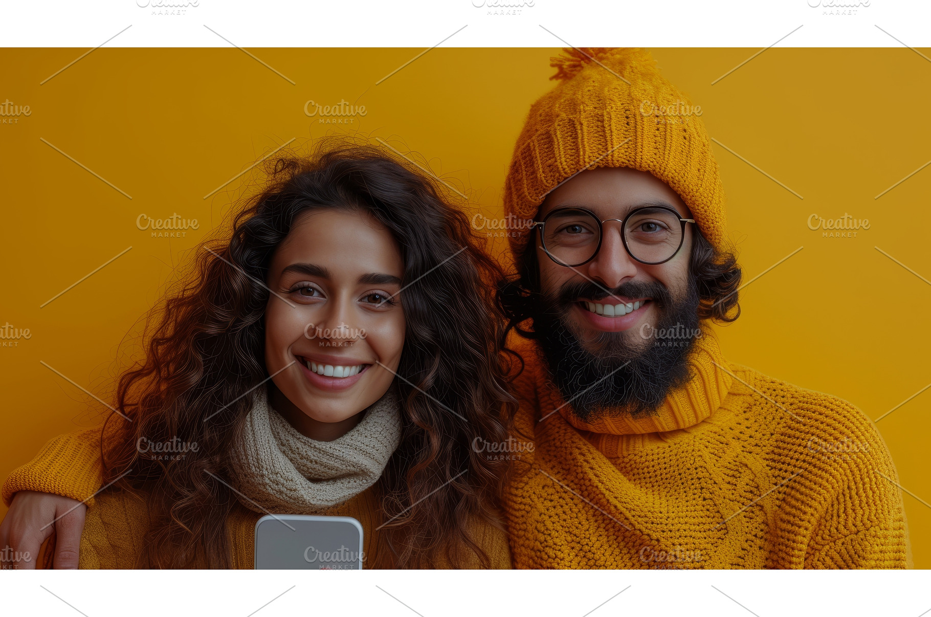 Happy Indian couple holding big, a Technology Photo by ZinetroN