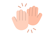 High Five Flat Icon, a Duotone Icon by Pexelpy (Thumbnail 2 of 2)