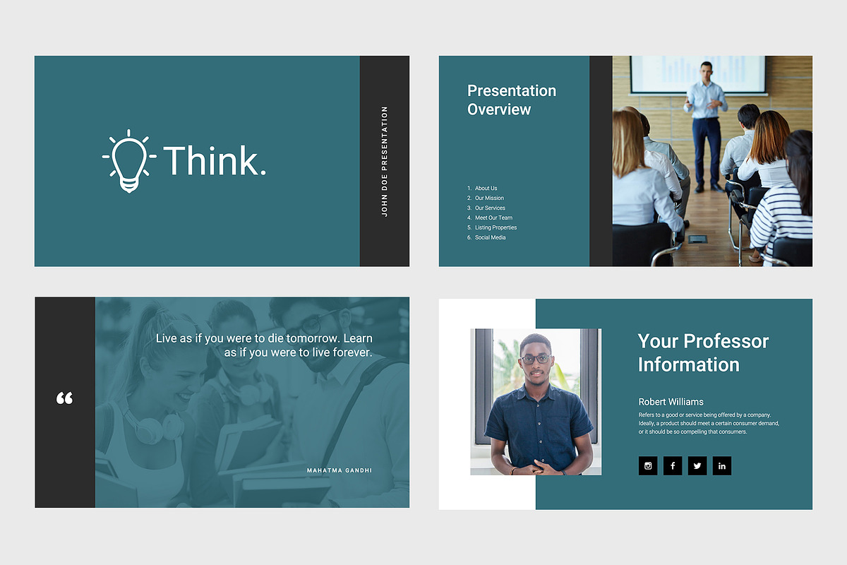 Think Education PowerPoint Template, a Presentation Template by slidequest