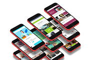 Realistic 3D iPhone Mock-Up Bundle 4, an iPhone Mockup by Graphicsworld125 (Thumbnail 6 of 16)