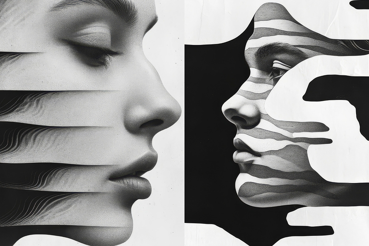 25 Optical Illusion Faces Artwork, a Person Illustration by Incomelion (Photo 8 of 9)