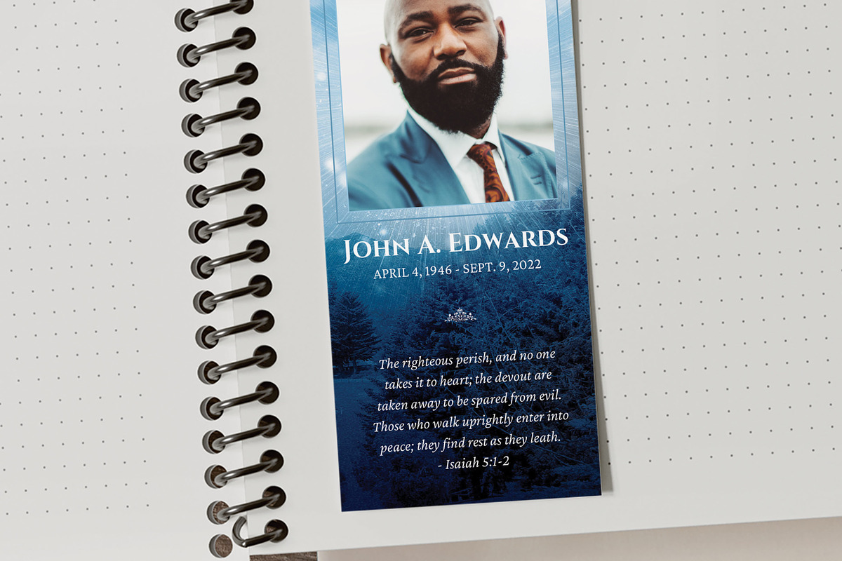 Blue Sky Funeral Bookmark Template, a Card Template by Godserv Designs (Photo 9 of 10)