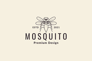 Lines Cute Fly Moquito Logo Symbol