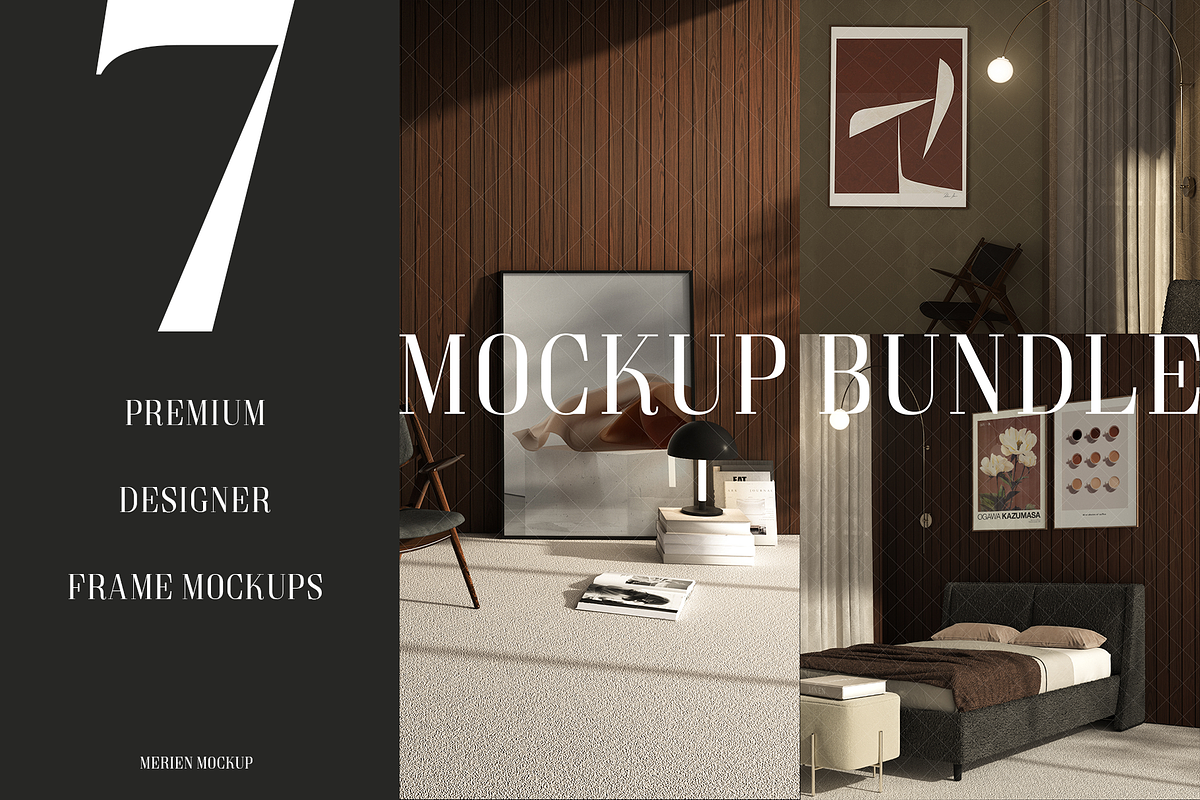 Premium Bundle of 7 Frame Mockups, a Mockup by Merien Mockup (Photo 1 of 4)