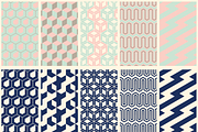40 Geometric Patterns Blues+Pastels, a Pattern Graphic by Suphansa (Thumbnail 10 of 12)