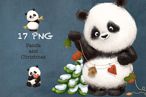 Christmas Panda Clipart