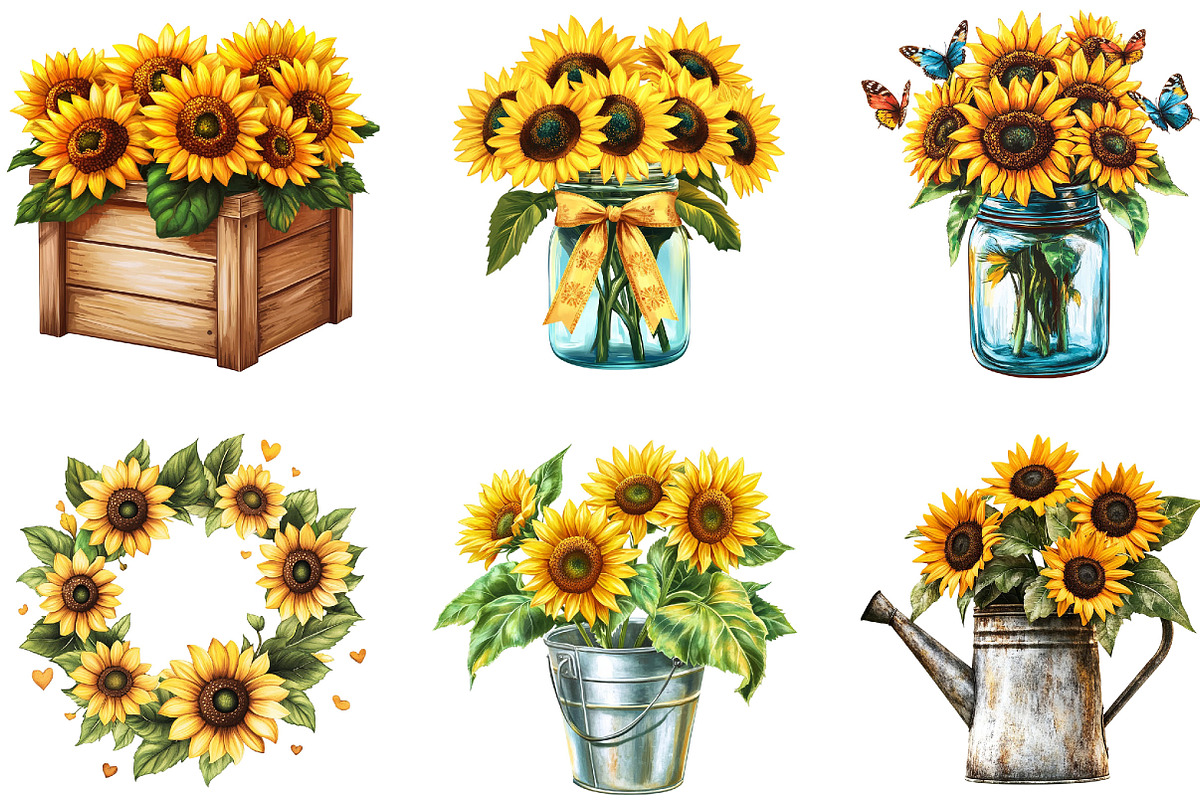 Sunflower Mother's Day Clipart, an Illustration by Designking (Photo 4 of 5)