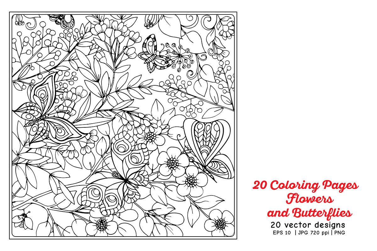 Flowers and Butterflies, a Decorative Illustration by Elen-Lane (Photo 5 of 5)
