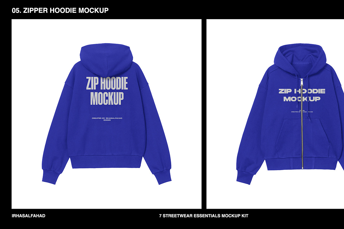 7 Streetwear Essentials Mockup Kit, an Apparel Mockup by Irhasalfahad (Photo 6 of 11)