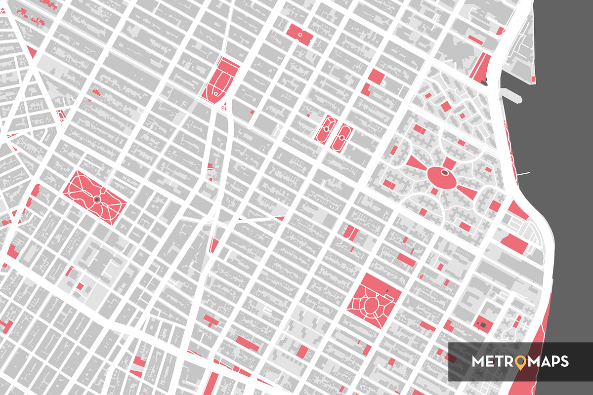 New York Map – Pale / Pink, an Illustration by MetroMaps (Photo 2 of 3)
