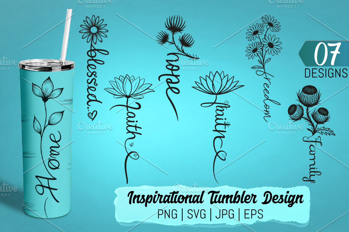 Inspirational Quotes Tumbler Designs, a Decorative Illustration by Actual Pixel (Photo 1 of 3)
