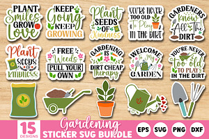 Gardening Sticker SVG Bundle