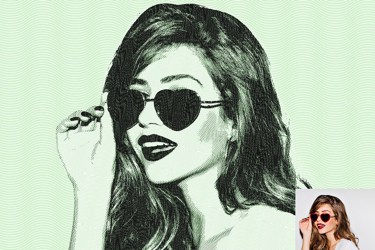 Easy Engraving Effect Ps Action, a Brushes & More by Studio Retouch (Photo 3 of 15)