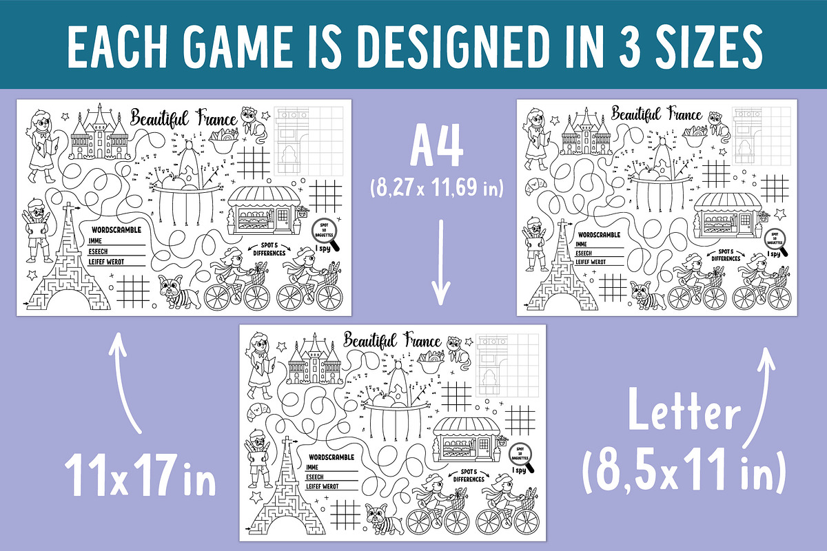 Beautiful France coloring playmats, an Education Illustration by Lexi Claus (Photo 5 of 6)