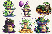 Mardi Gras Crocodile Clipart, an Illustration by OK Design (Thumbnail 4 of 5)