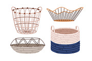 Modern wicker woven baskets set, an Object Illustration by Good Studio (Thumbnail 5 of 7)
