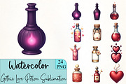 Gothic Love Potion Sublimation Clipa, an Illustration by CrexoraLab (Thumbnail 1 of 5)