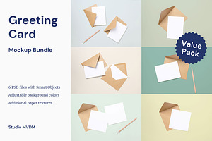 Card Kraft Envelope Mockup Bundle