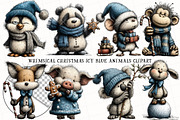 Whimsical Christmas Icy Blue Animals, an Illustration by OK Design (Thumbnail 2 of 6)