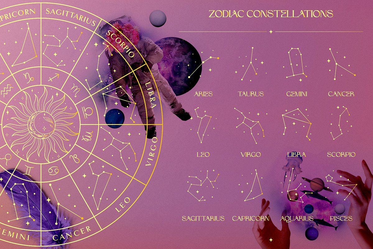 Zodiac Signs Horoscope Illustrations, a Graphic by Olya Creative (Photo 3 of 37)