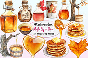 Watercolor Maple Syrup Clipart, a Graphic by CitraGraphics (Thumbnail 1 of 4)