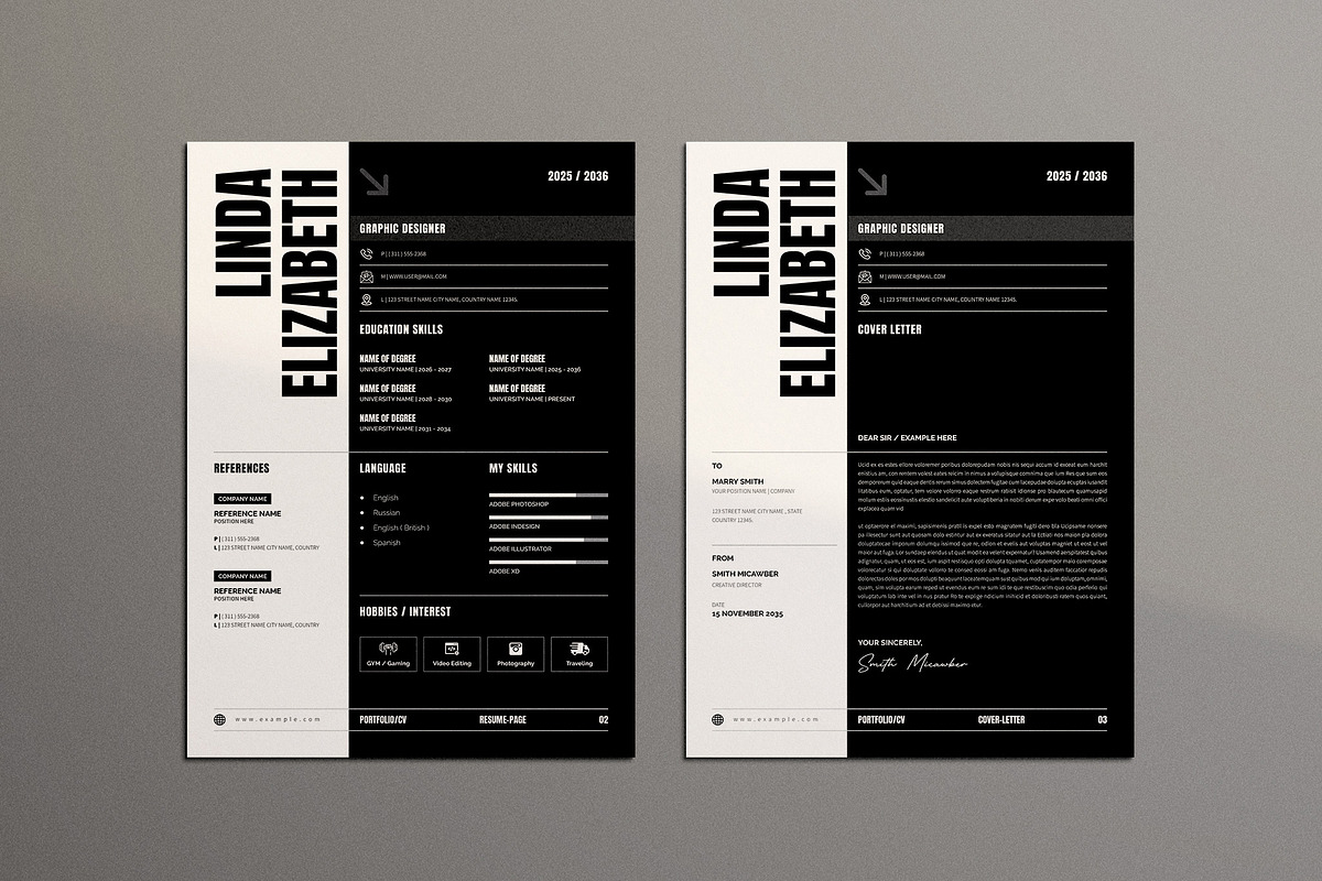 Letterhead CV Modern Resume Template, a Resume Template by NorthPeak (Photo 3 of 6)